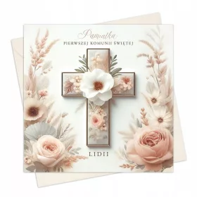 SPOMINČKA čestitka ob prvem svetem obhajilu z imenom