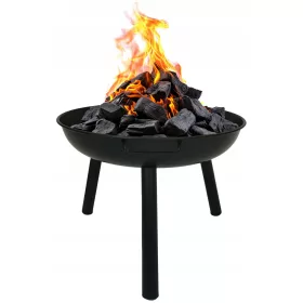    VRTNO KURIŠČE ZA ŽAR 57 CM VELIKA JEKLENA ČRNA SKLEDA BBQ 1006