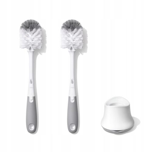 OXO Tot Slovenian Grey Bottle and Pacifier Cleaning Brush Set, 2 Pieces