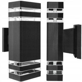 Vrtna stenska svetilka ARSA GO GU10 20 W črna, prozorna