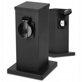 Električni vrtinski drog z vtičnico 230V IP44 črn 2000W