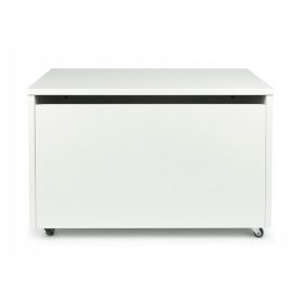 Velika lesena škatla za igrače Leomark 71 x 71 cm bela