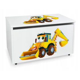   Skrivnostna lesena škatla za igrače 71 x 40 x 46 cm na kolesih, eleganten tisk Kopara