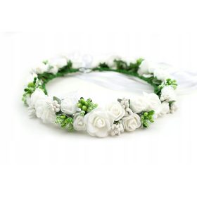 Venček za prvo obhajilo 2024 bel z bisernimi detajli