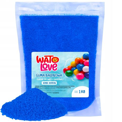 Sladkorna bombažna naprava WatoLove 1 kg Bubble Gum Cotton Candy Sugar blue 1 W
