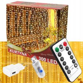 Svetlobna zavesa Sternhoff 300 LED za okno, 3x3m lučk