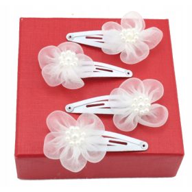 SPINKI ZA LASE CVETLICE BELE 4 KOS KOMUNIJA