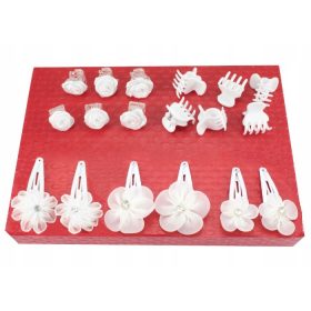 Set za lase za cvetlično obhajilo, 18 kosov, bela barva