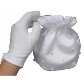 Rokavice in torbica za prvo obhajilo s perlami