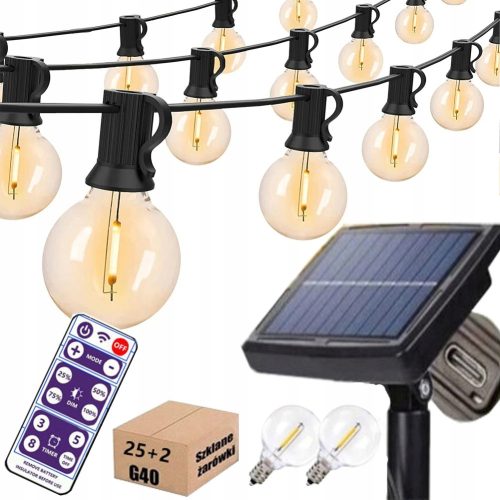 Svetlobna girlanda za vrt s solarnimi LED lučkami 7,6 m, 25 žarnic z daljinskim upravljanjem