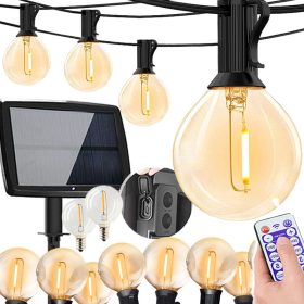   Girlanda solarna vrtna lučke veriga 15M 50 LED žarnice G40 z daljinskim upravljanjem
