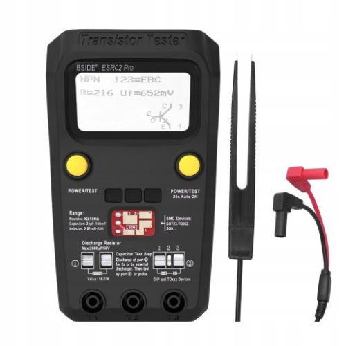 ESR02 Pro Tester Tranzistorjev z Sponko ob Strani