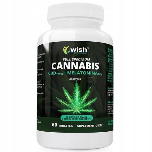 CBD 10mg + Melatonina 1mg v tabletah za boljši spanec in regeneracijo - WISH PHARMACEUTICAL