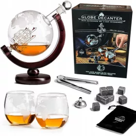 WHISKY SET GLOBUS CARAFE darilo za ljubitelje viskija