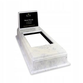  Spomenik iz belega marmorja, poceni nagrobnik + plošča