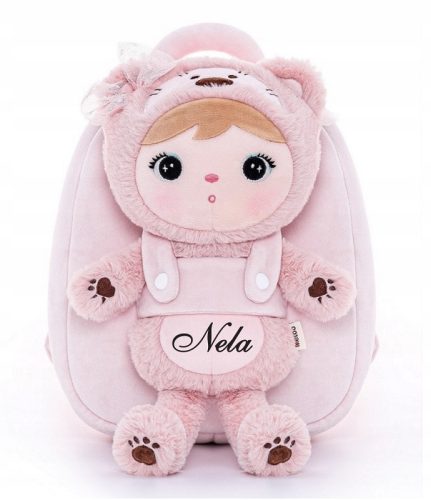 Plezalna torba Metoo Pink Teddy Bear za otroka z imenom