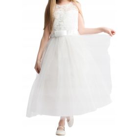 Eleganten bela dekliški plašč Margaret, velikost 140/146