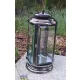 PARIZ LAMPION IZ NERJAVEČEGA JEKLA S ČRNO-SVETLIM STEKLOM