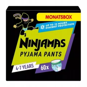 Pampers Ninjamas Nočne plenice za dečke 4-7 let, 60 kosov