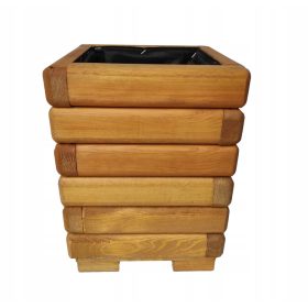 Aksamitka 25/25/35 Leseni Cvetlični Lonec za Vrt PINIA