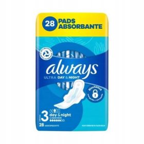   Always Ultra Dan in Nočni (R3) Higienski Vložki s Krilci, 28 Kosov