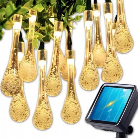   Soncev venec Zolta 500 cm za vrt s 20 LED balkonskimi lucmi in svetlobnimi kapljicami ter zaledjem