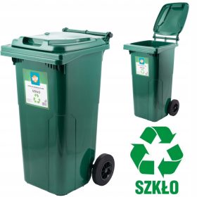 Zeleni kontejner za steklo 120L za ločevanje odpadkov