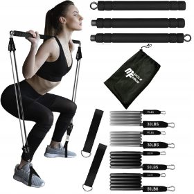 Fitnes palica MuscleForge® z 4 odpornimi trakovi za pilates