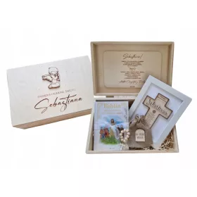    SPOMINKI NA PRVO SVETO OBHAJILO, ŠKATLA, ŠKATLA S SVETIM PISEM, OKVIR Z MOLITVO