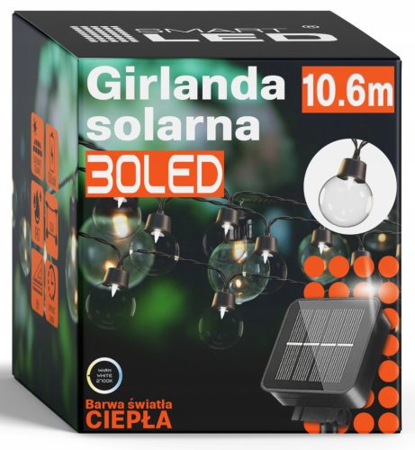 Solarna girlanda Smartled 1060 cm, črna