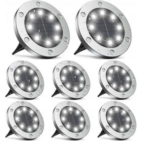  Vtična solarna svetilka DDK srebrna 13 cm 8 kos.