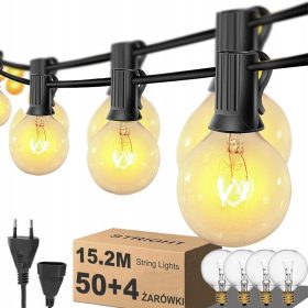   Optimized name: Okrasna girlanda vrtnih luči za teraso in balkon 15M 50+4 kom

Optimized description: 
Okrasna girlanda vrtnih luči za teraso in balkon je popolna dekoracija za vaše zunanje prostore. 