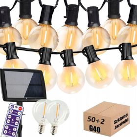   Svetlobna girlanda za vrt 1450 cm, solarna svetlobna veriga rumene barve