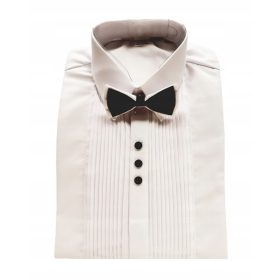   Eleganten Fantovski Beli Plisirani Srajca z Granatnimi Gumbi 146