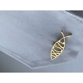   Eleganten, vrhunski set manšetnih gumbov z motivom ribe, pozlačenih