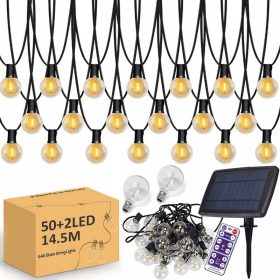 Girlanda solarnih vrtnih lučk 14,5 m 50+2 LED USB Balkon