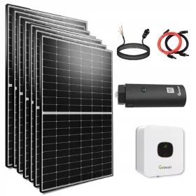    Celoten 3500 W balkonski set z inverterjem Growatt 3,3 kW in WIFI palico