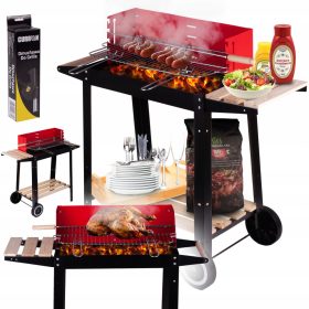   ar na oglje MalTec 48 x 26,5 cm + ročno puhalo za žar MalTec