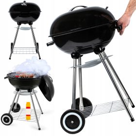   ar na oglje MalTec 41 x 41 cm - Profesionalni vrtni žar s pokrovom in koleščki