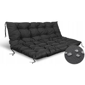   Gugalnična blazina za vrt, nepremočljiva, 120x80x40 cm, 2 kosa, črna