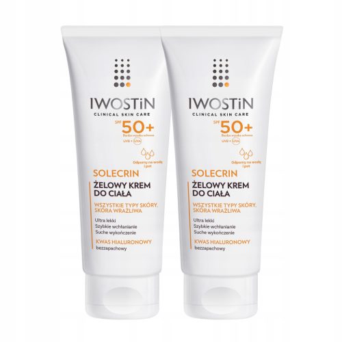 IWOSTIN SOLECRIN Gel Krema za telo z SPF 50+, idealna za občutljivo kožo
