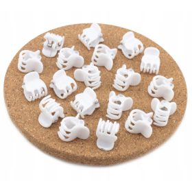   Sponke za lase, bele, 20 kosov, 1,3 cm, žabice za popoln videz