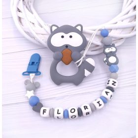   Optimized name: Silikonski držalo za dudo z imenom in grizalom