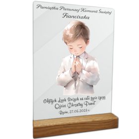   Spominek na prvo obhajilo za punčko in fantka, akrilna steklena figurica