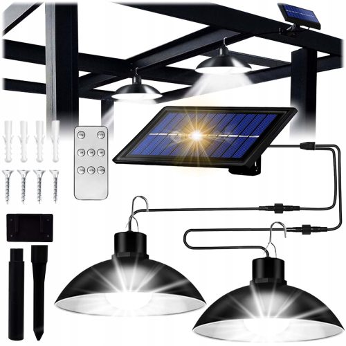 Ulična svetilka na solarni pogon s 2x 30 LED SMD, visoka učinkovitost