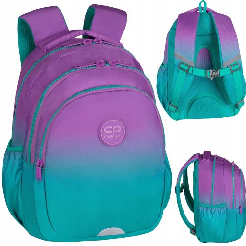 Večnamenski šolski nahrbtnik CoolPack Shades of purple, Shades of green 21 litrov