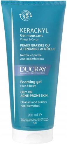 DUCRAY KERACNYL Gel za umivanje obraza za kožo z nepravilnostmi 200ml