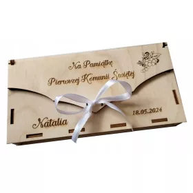    Škatla za denar Kuverta COMMUNION Darilo Spominek z graviranjem srca