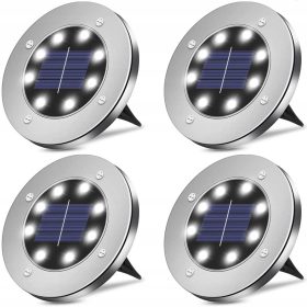  INTMIX vgradna solarna svetilka, srebrna, 12,6 cm, 4 kos.