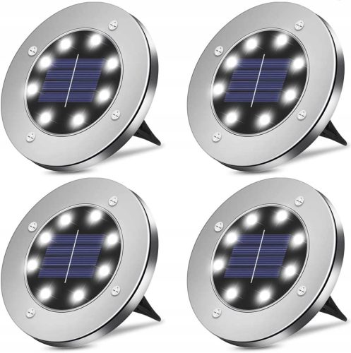  INTMIX vgradna solarna svetilka, srebrna, 12,6 cm, 4 kos.